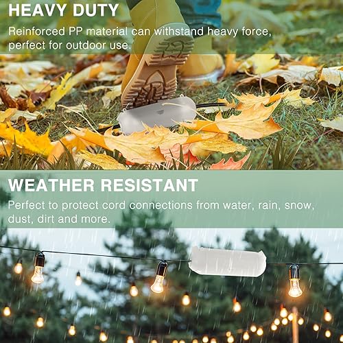 Miniatura 3 de Paquete de 3 cubiertas de seguridad para cable de extensión para exteriores con sello impermeable, caja eléctrica grande para exteriores, cubierta