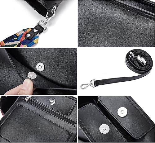 Miniatura 6 de Telena Bolsos cruzados para mujer, de cuero vegano, bolso cruzado para el hombro, bolsa de cubo Hobo