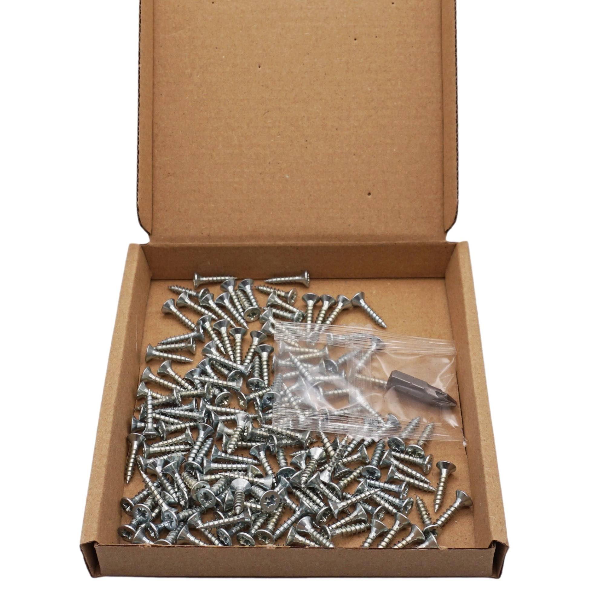 SKIR'CO (150 pcs) Zinc Plated Steel 3.5 x 18 mm Wood Screws, Pozidriv Countersunk Head, Chipboard Screws, PZ Fully Threaded - Image 4