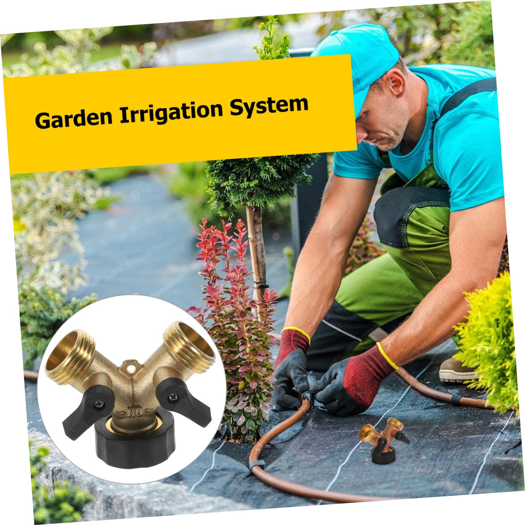 GALPADA Sdoppiatore Rapido Y per Tubo da Giardino in Ottone 2 Pezzi