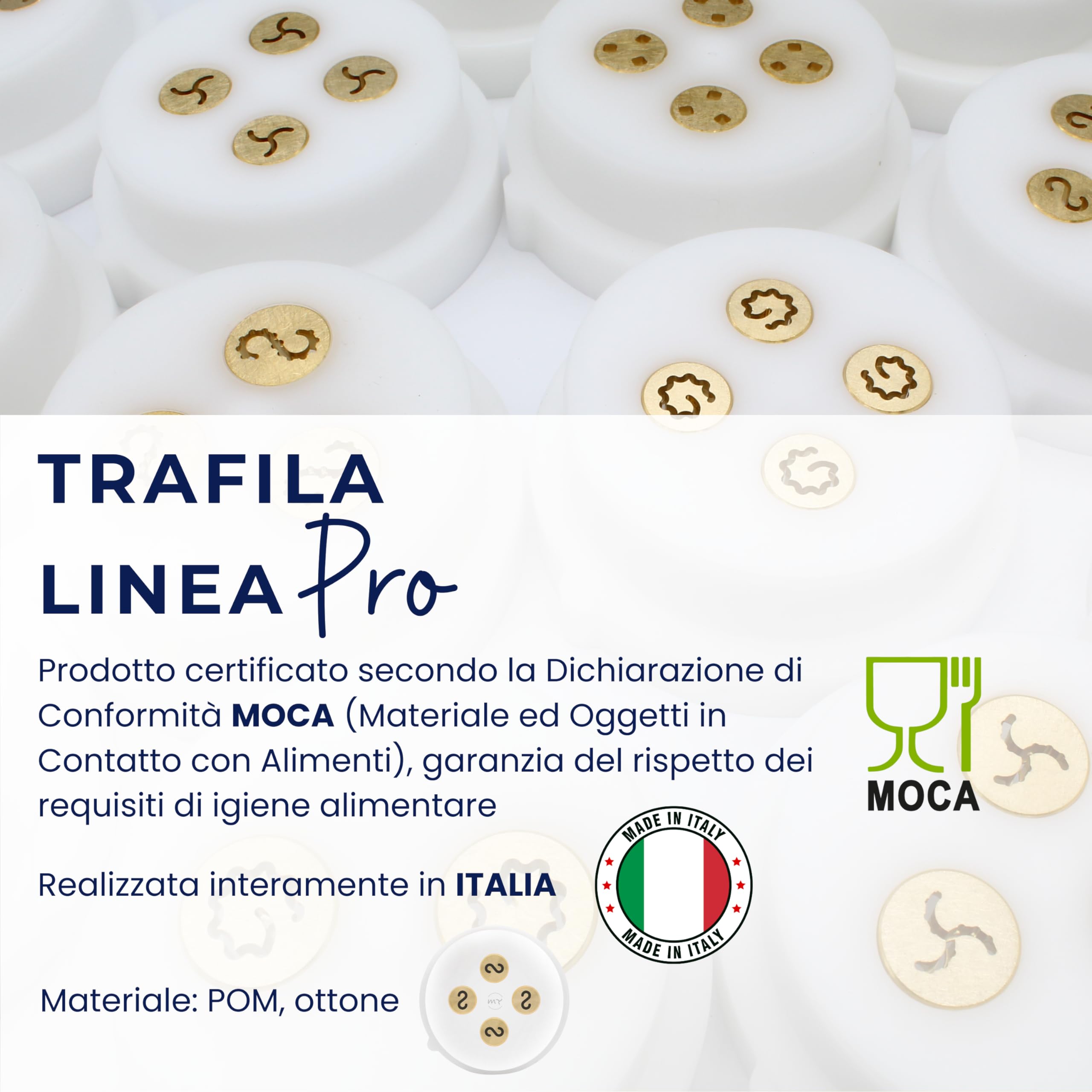 My Trafile - Trafila Linea Pro N°220 Casarecce 9 mm in POM con inserti professionali compatibile con Philips Pasta Maker Avance/7000 series
