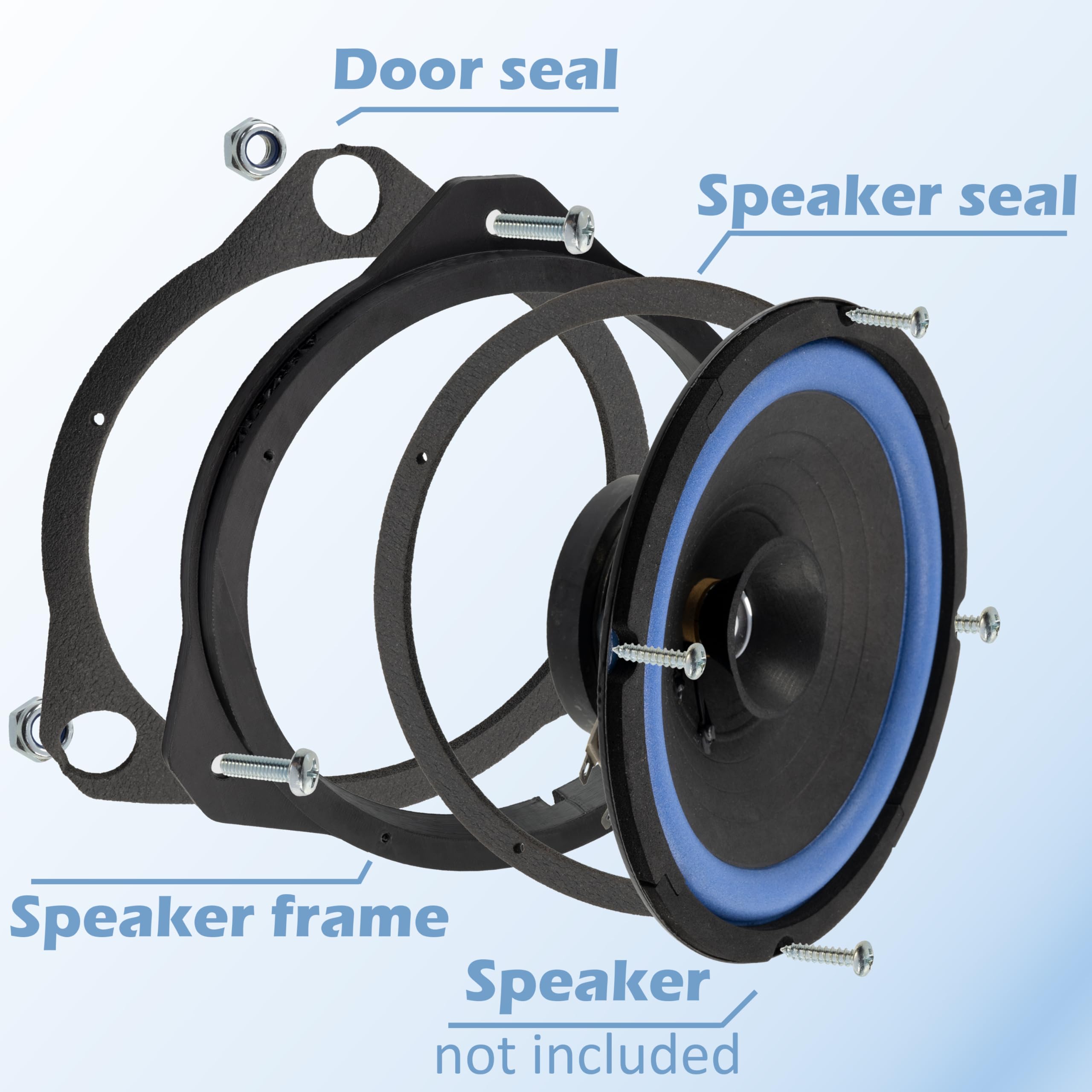 Aerzetix - Kit di 2 adattatori per altoparlanti Ø165mm in plastica ABS | compatibile con Fiat 500 (312) Panda III, Ducato/Iveco Daily, Opel Corsa C/D/E, Astra F/G/H, Zafira A, Citroën Jumper/Relay