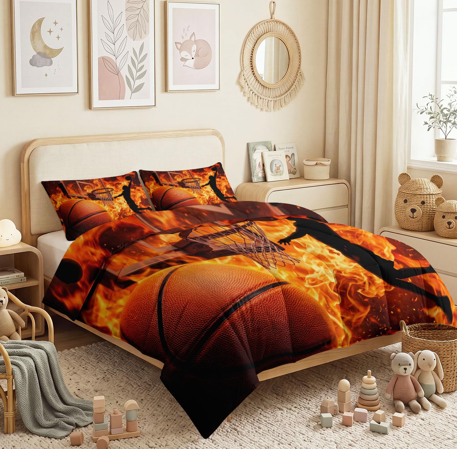 Trapunta reversibile con stampa sportiva, 200 x 200 cm