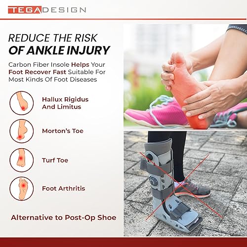Miniatura 3 de TEGA Plantilla de fibra de carbono (1 par)  para dedos de césped, fracturas de pies, hallux rigidus y limitus  Inserto rígido para zapatos para
