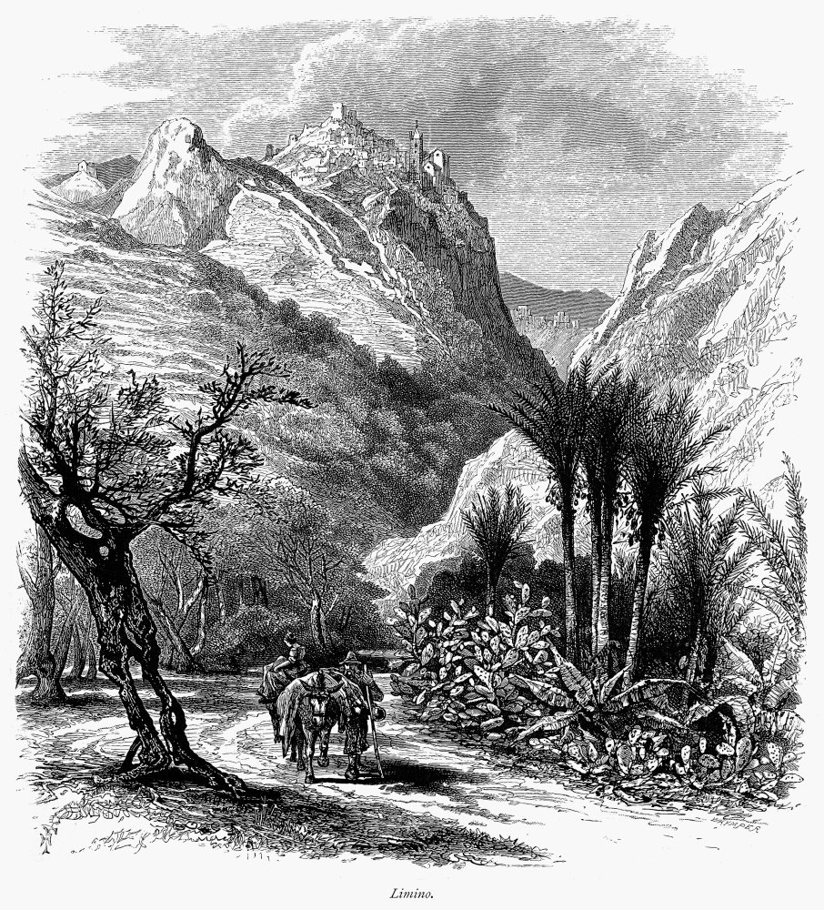 Italy Sicily C1875 Ncape Faro Which Overlooks The Strait Of Messina Between The Italian Island Of Sicily And The Mainland As Viewed From The Sicilian Village Of Limina Wood Engraving C1875 By Edward W