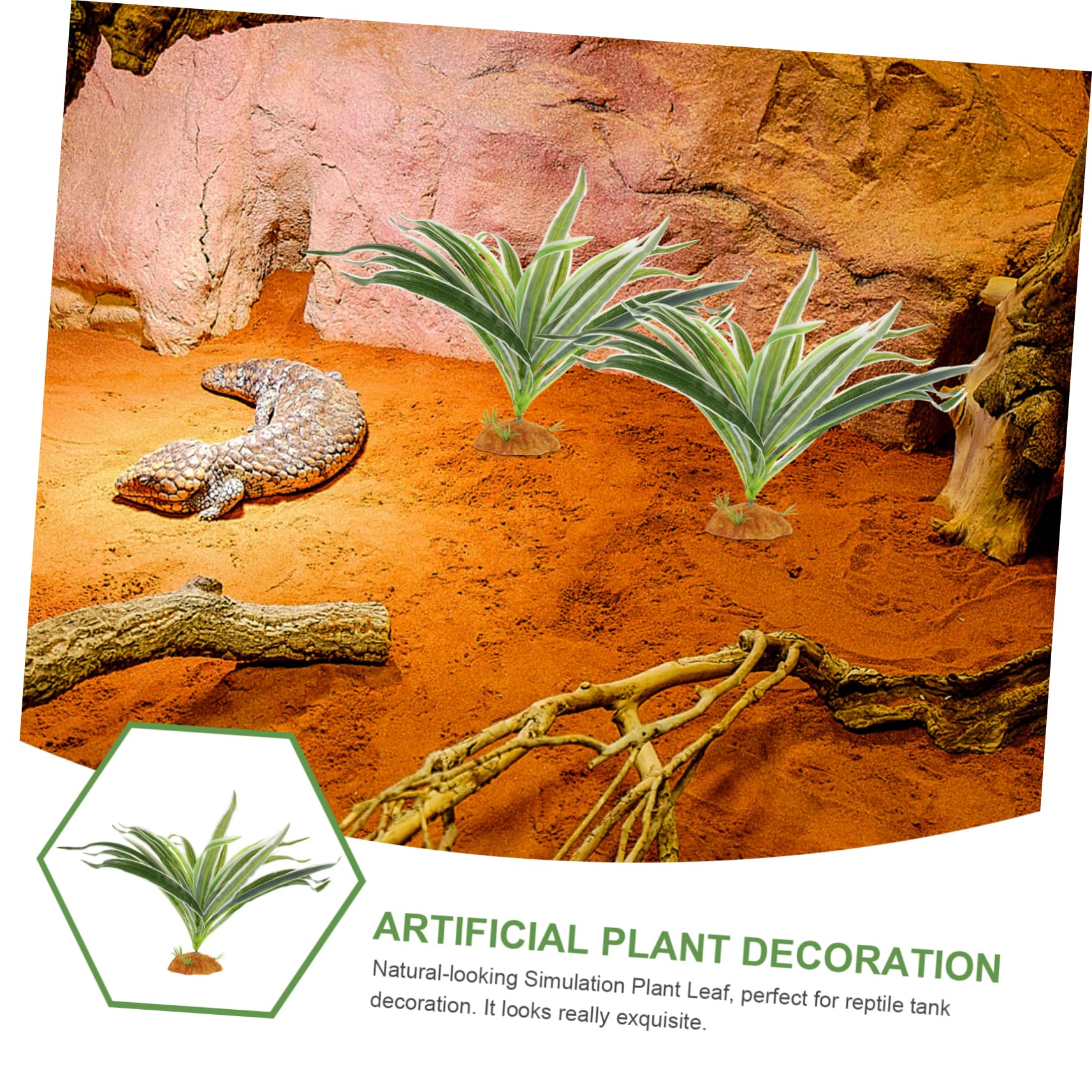 5stücke Reptile Terrarium Kunstpflanze Für Reptilienhabitat Echte Dekoration Für Eidechsen Bartagamen Frösche Und Andere Haustiere Für Aquarien Und Terrarien