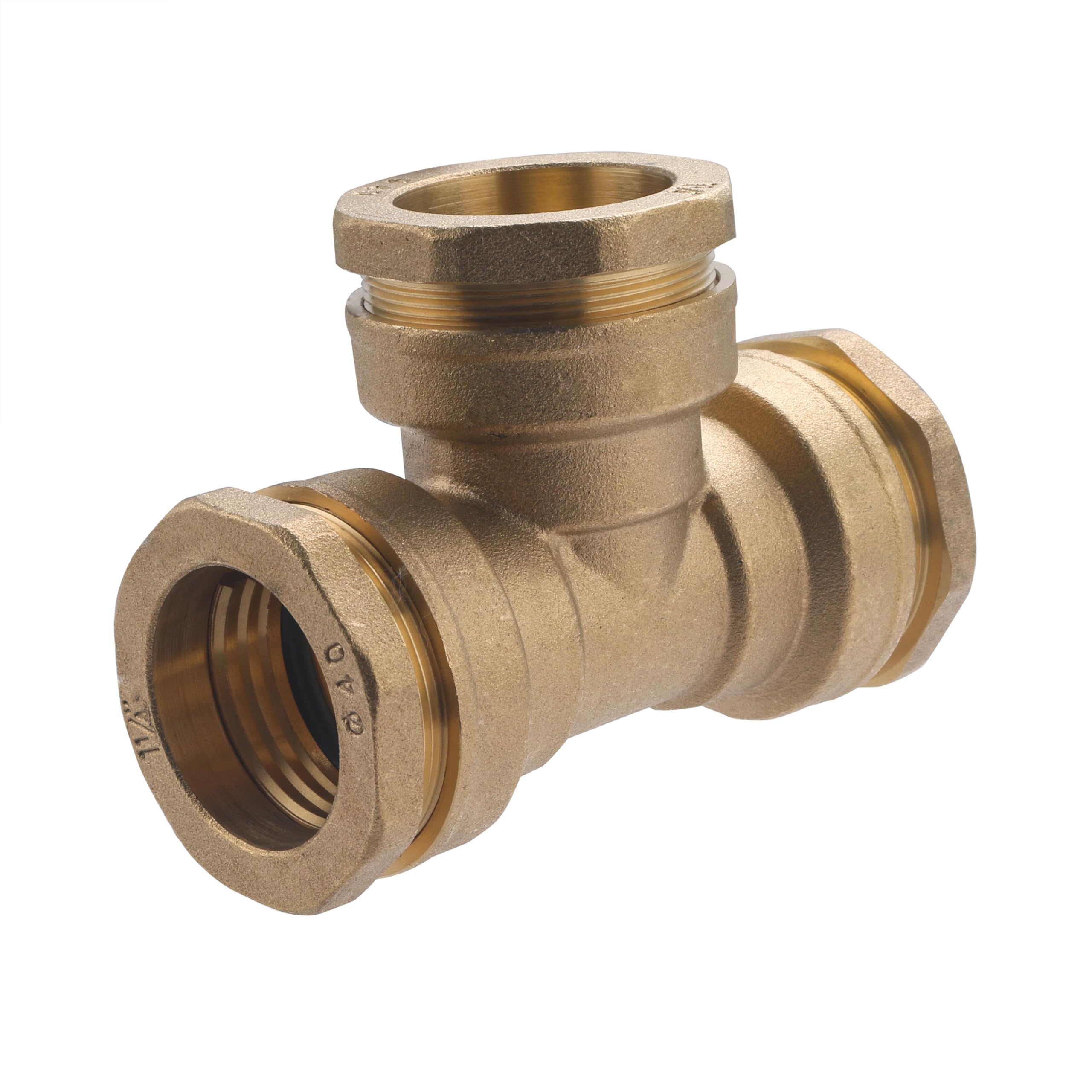 Connettore a T uguale in ottone Ø40 per tubo in polietilene | Connessione resistente e durevole | Ideale per impianti di irrigazione e idraulici | Installazione rapida e sicura | QUICK PLOMBERIE