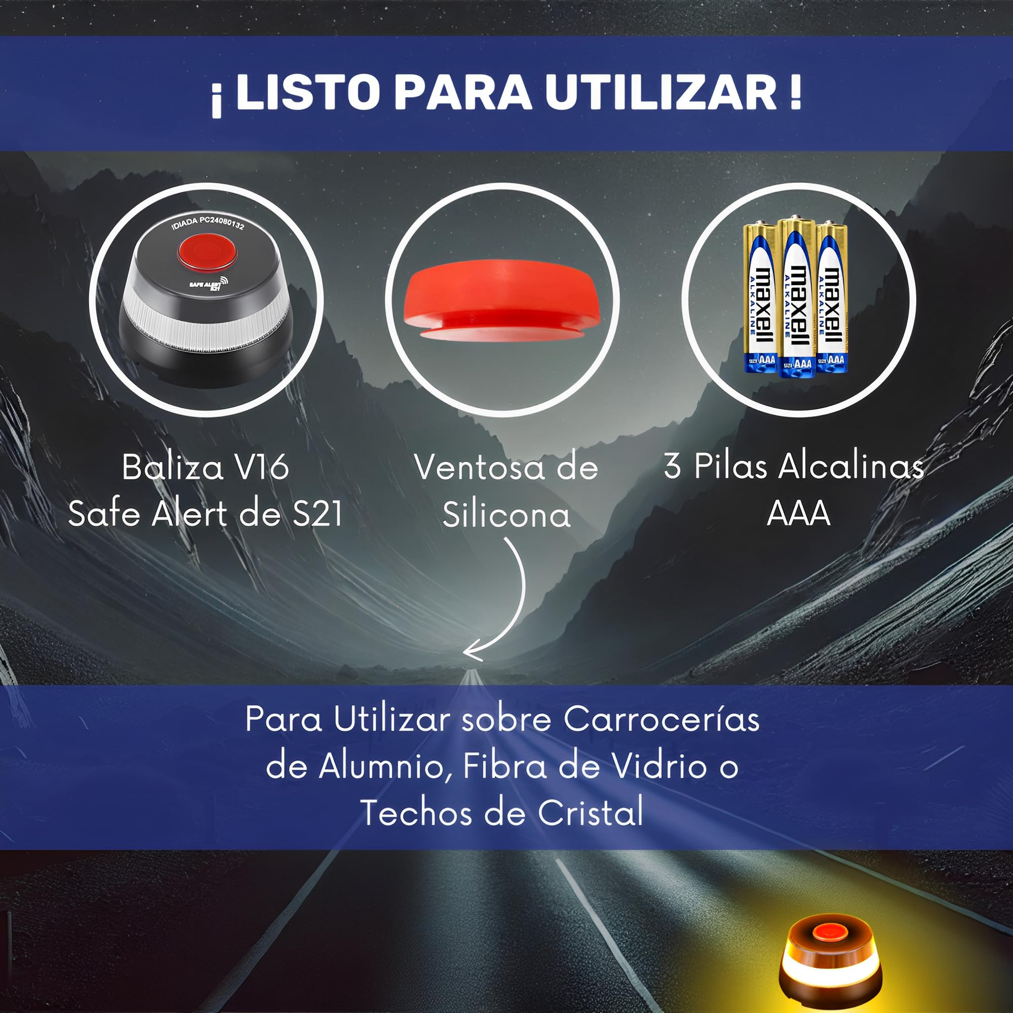 2 Pack Confezione da 2 palloni V-16, Acrilonitrile butadiene stirene (ABS), Nero, 2 UNIDADES, 2 unità
