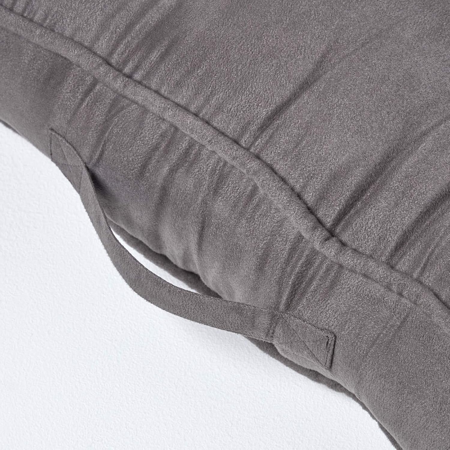HOMESCAPES Coussin d’Assise rehausseur, Coussin de Sol en suédine Gris foncé, 50 x 50 x 10 cm