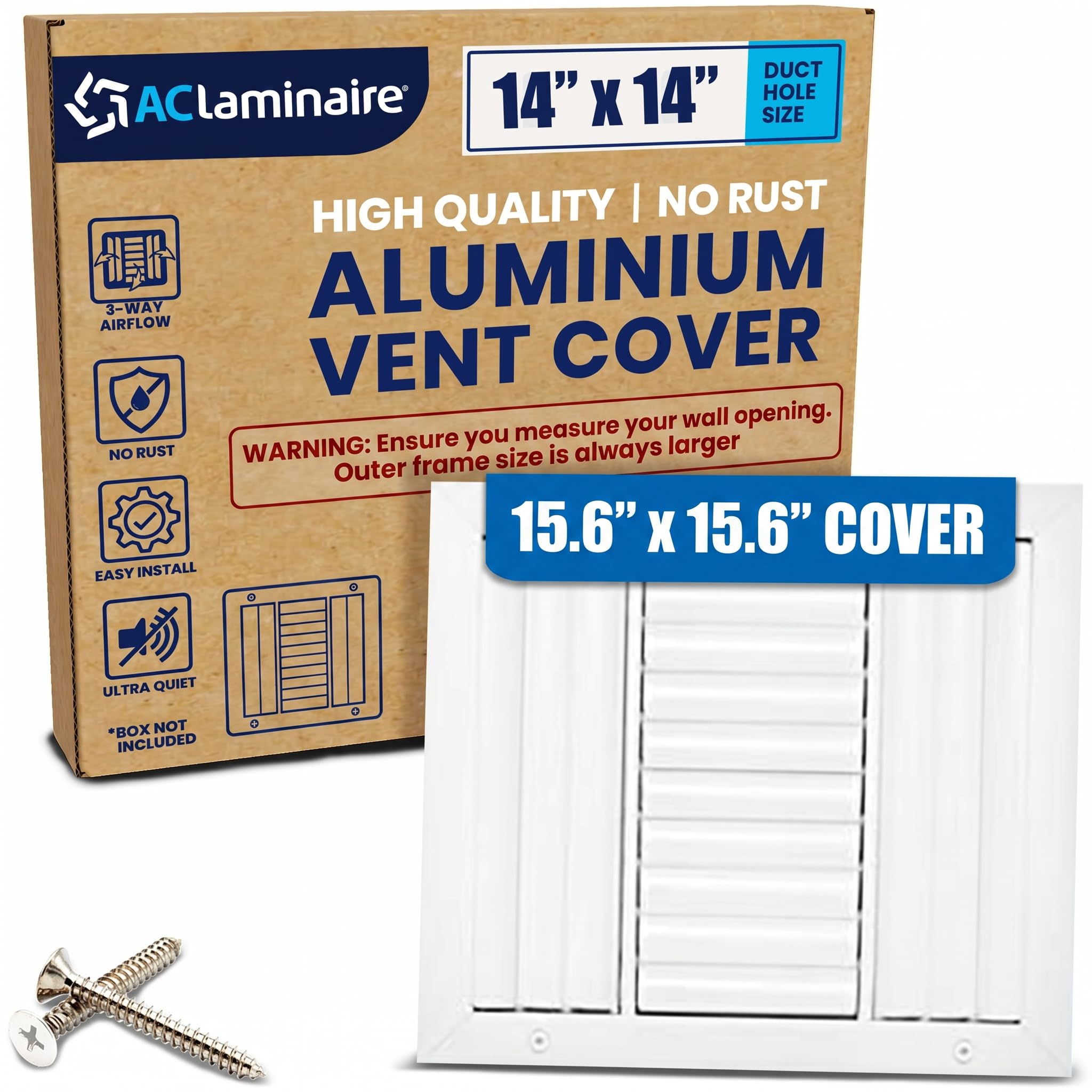 Diffuseur de plafond CVC 35x35 cm en aluminium à lame incurvée 3 voies
