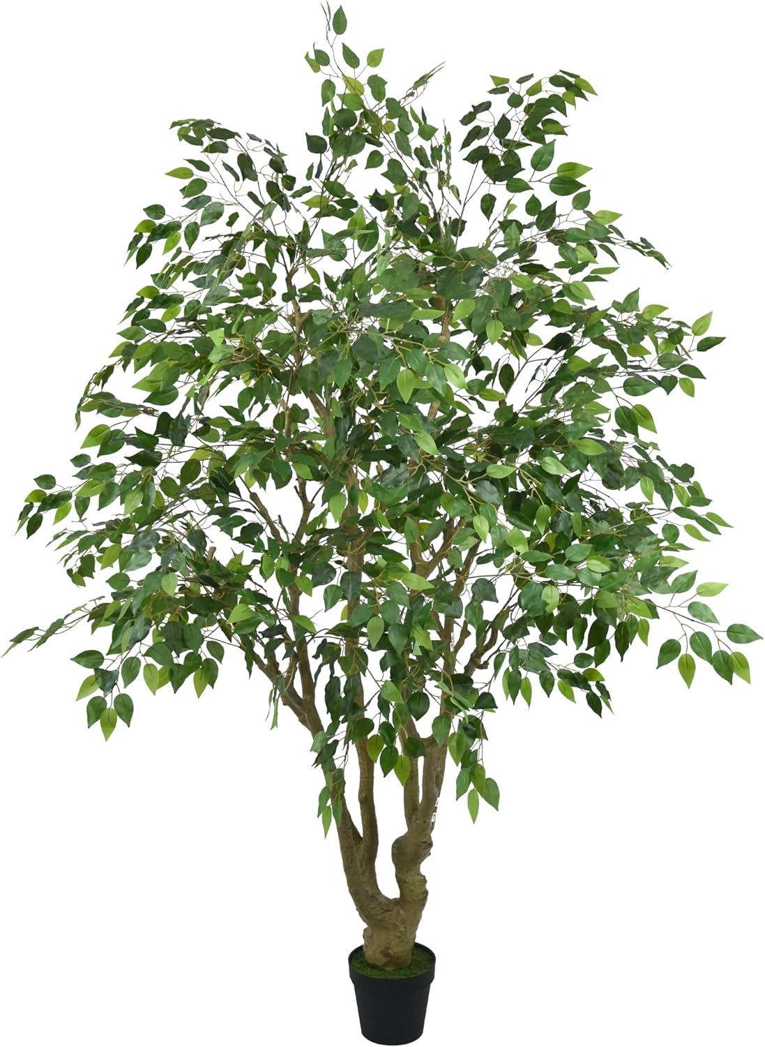 7FT Artificial Ficus Tree (84in) Tall Large Faux Plants with Realistic Leaves and Trunks, Fake Floor Potted Artificial Trees for Home Office Living Room Indoor Outdoor Decor (7feet,1Pack)