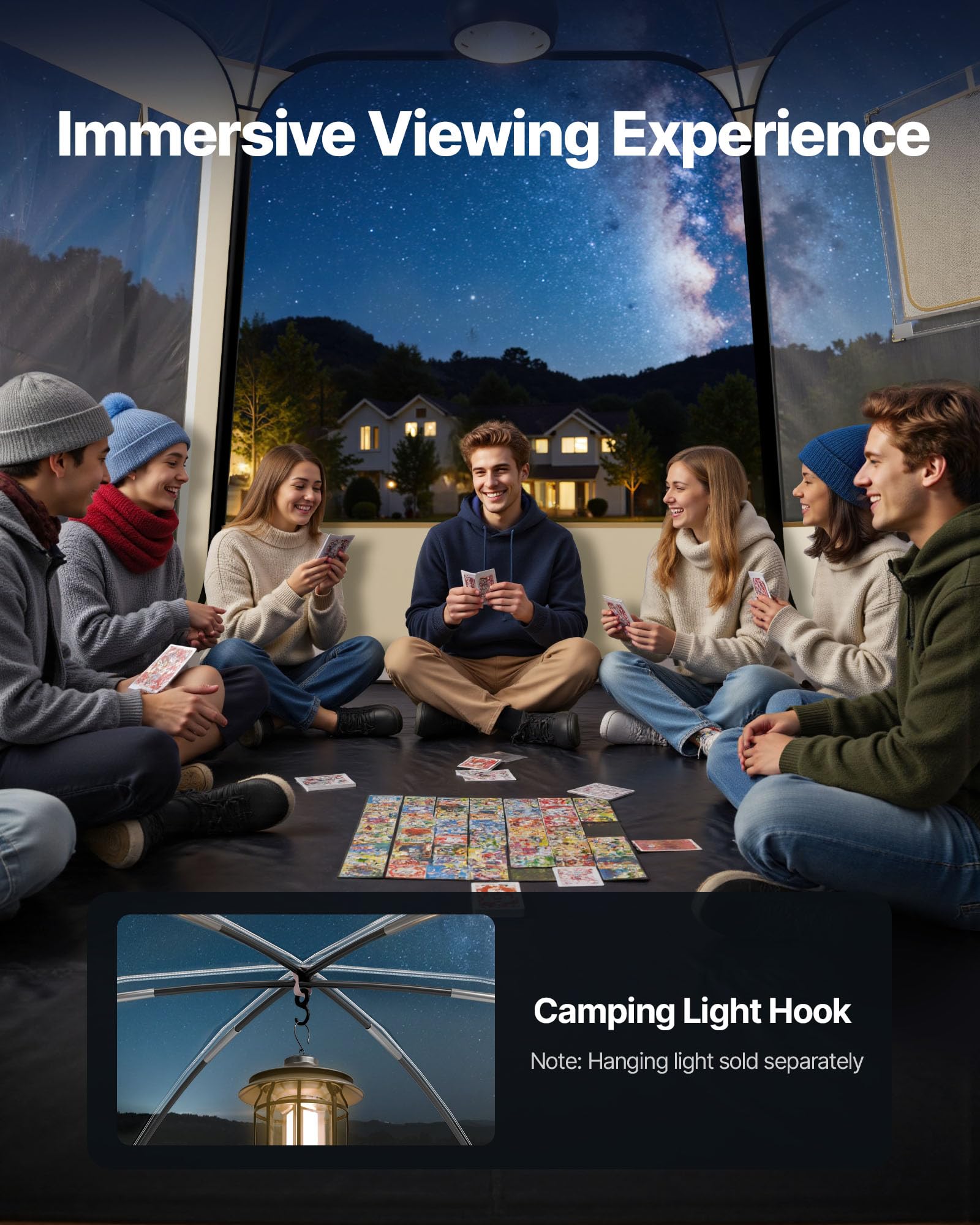 VEVOR Pop-up-Bubble-Zelt, 336x305x220 cm, transparentes Campingzelt, Garten-Kuppel-Iglu-Zelt mit Fenstern, 540°-Panoramablick, für 8–10 Personen, Terrasse, Hinterhof