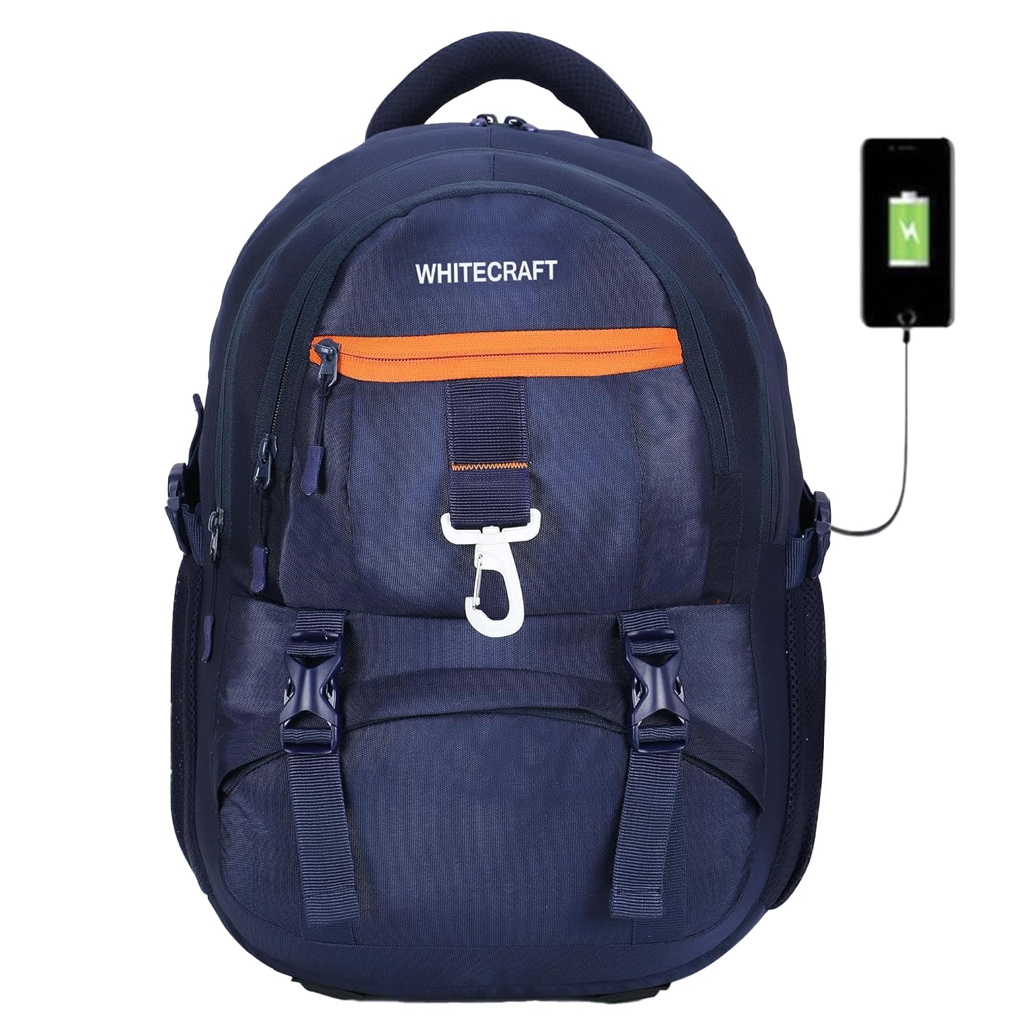 WHITECRAFT 45 L Laptop Backpack with USB Port |Inside 16 inch Laptop Sleeve with USB Charging| Water Resistant & Lightweight Backpack, College/Tuition/Travelling/School Bag for Girls & Women - Black (B0CJC2CJ3X) Amazon Price History, Amazon Price Tracker