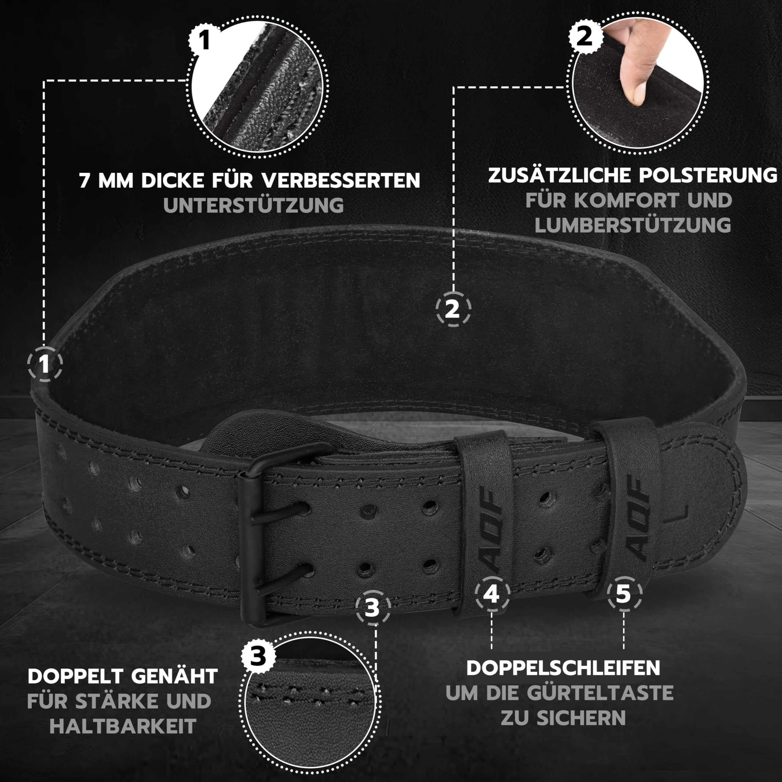 AQF Gewichthebergürtel - 4" 6" Breit Leder Lendenwirbelstütze Gepolsterte Lifting Belt, Gym Belt Mit Stahlrollenschnalle, Sportgürtel Für Bodubuilding & Fitness