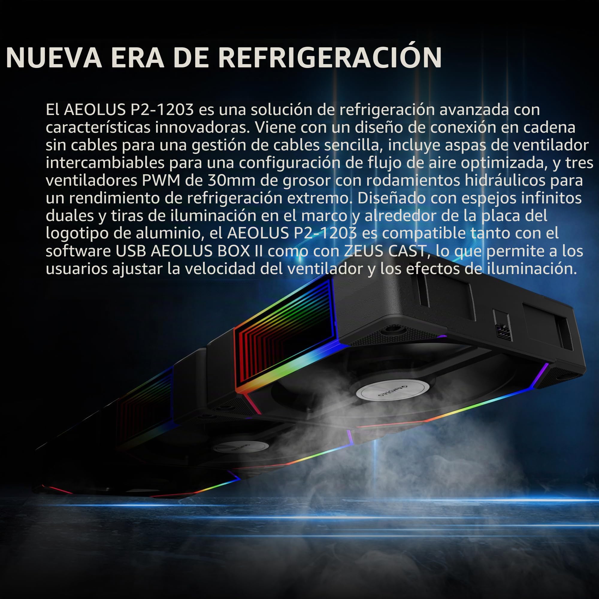 GAMDIAS Ventiladores ARGB de carcasa de PC de 120 mm, ventilador de caja de computadora, conexión de cadena margarita sin cable, iluminación de espejo infinito doble, hoja de ventilador intercambiable