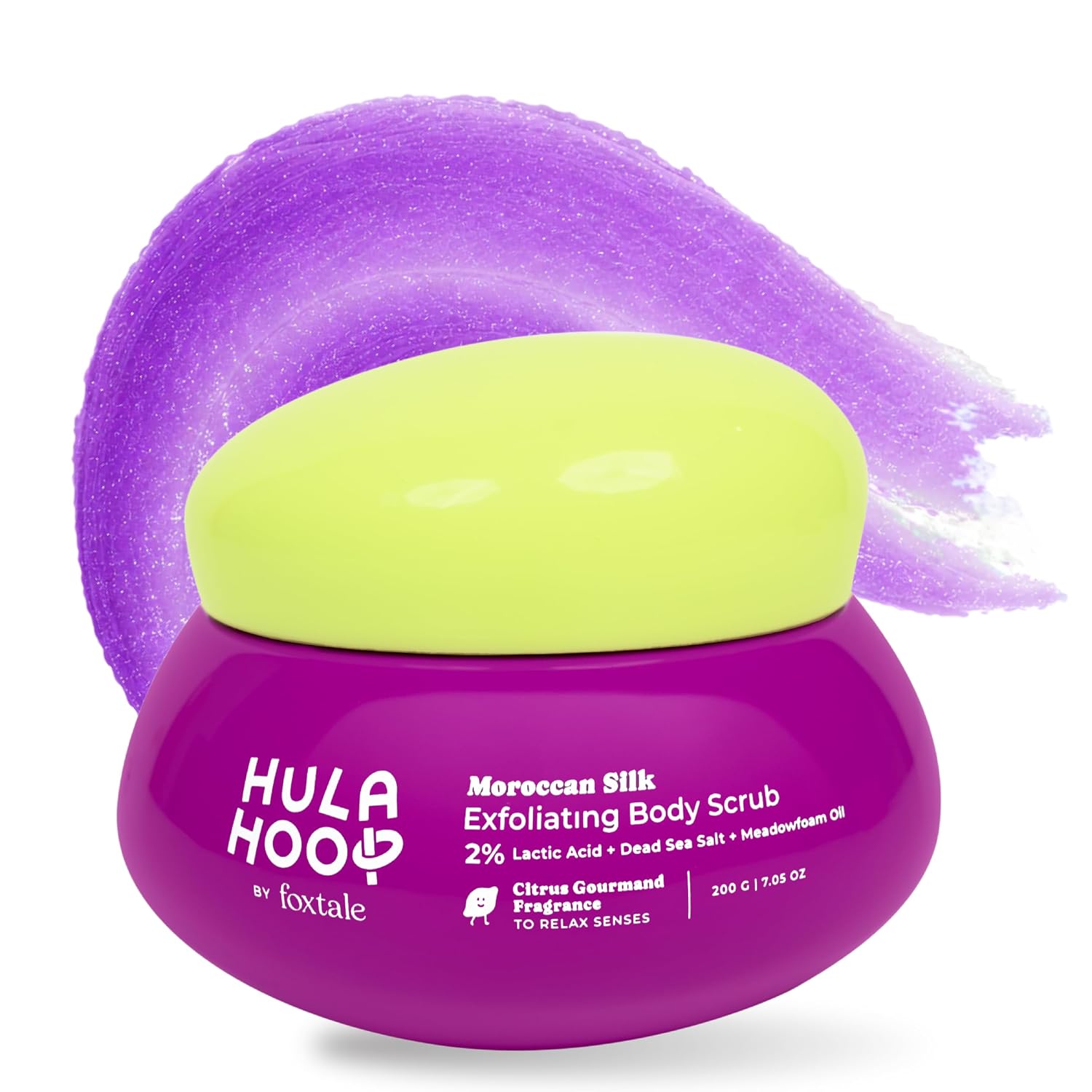 Hula Hoop Exfoliating Body Scrub by Foxtale | Smoothes Skin & Fades Tan | Dead Sea Salt + Perlite + Lactic Acid | Prevents...