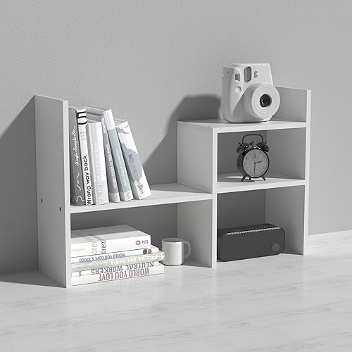 Miniatura 3 de MASAKA B&W - Organizador de escritorio de almacenamiento Kawaii para tu espacio de escritorio, estante de exhibición de plantas de doble H, estante