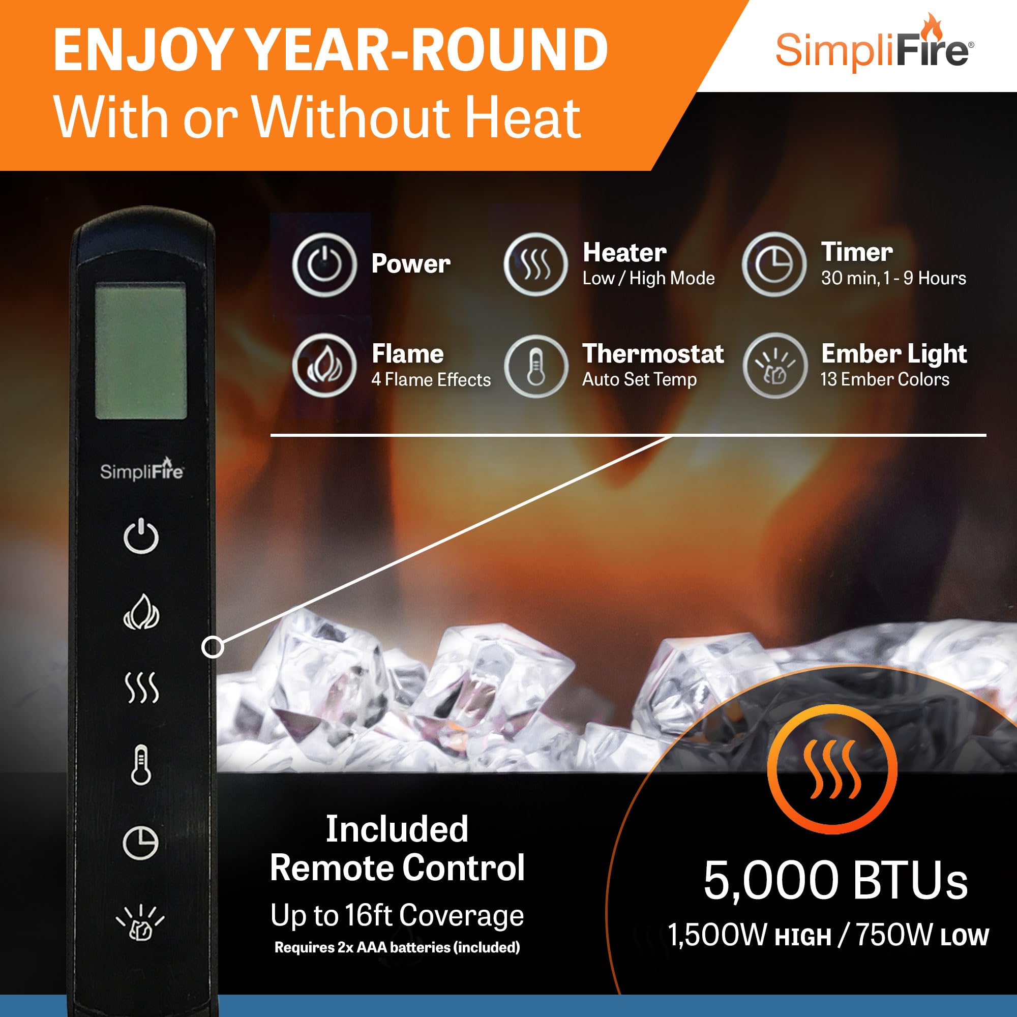 Amazon.com: SIMPLIFIRE Scion 78 Clean Face Linear Electric Fireplace -  Black, SF-SC78-BK : Home u0026 Kitchen