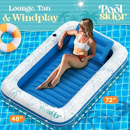 Miniatura 3 de Premium Inflatable Tanning Pool Lounger | Large Inflatable Tanning Bed for Adults - 4 in 1 Multipurpose Suntan Tub | Pool Floats Adults, Inflatable