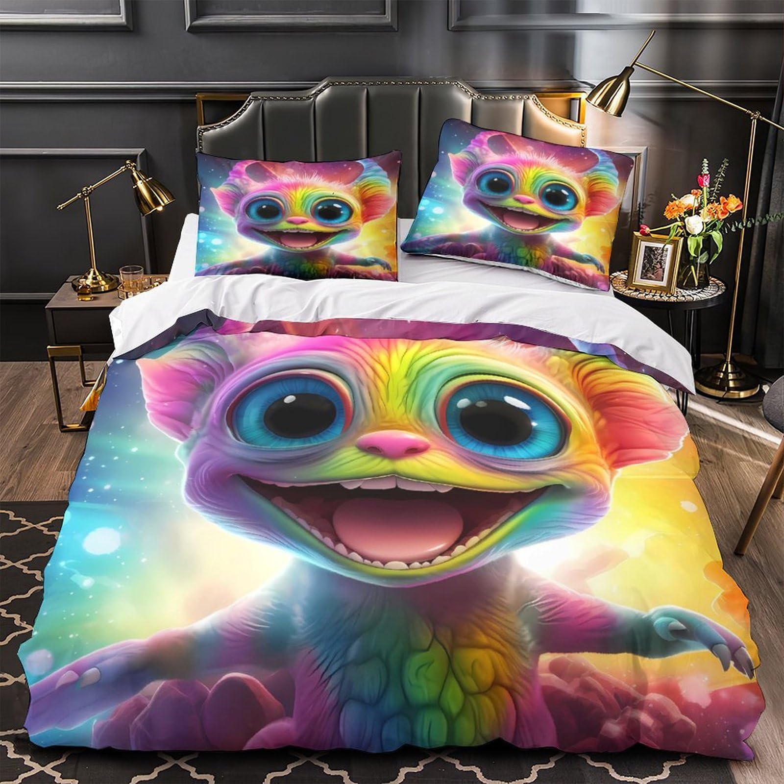 Housse de couette lune et étoile ultra douce pour une chambre cocooning et nuits paisibles