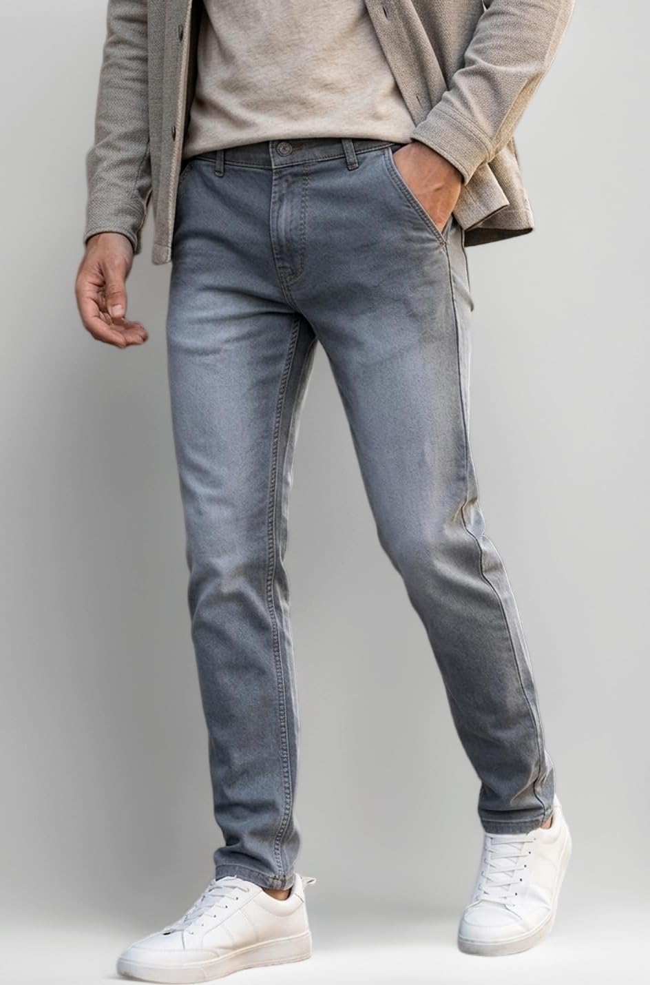 Men Mid Rise Slim Fit Washed Jeans Stretchable