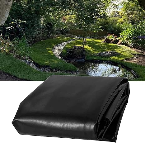 Image YAOJIA Flexible Pond Liners Flexible Pond Liner, 1x5m 2x3m 4x7m 5x8m 6x10m Pre-Cut Pond Underlay, Black Garden Pool Membrane Reinforced Landscaping (Size : 10x12m(33ftx39ft))