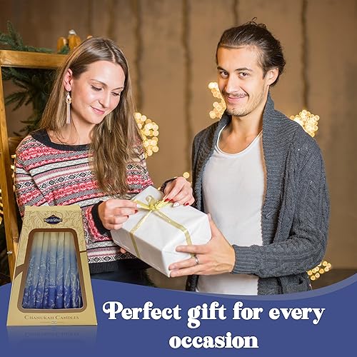 Miniatura 42 de Majestic Giftware Velas de Hanukkah CP11 45 velas de Janucá hechas a mano sin goteo para las 8 noches de Hanukkah Cera de alta calidad