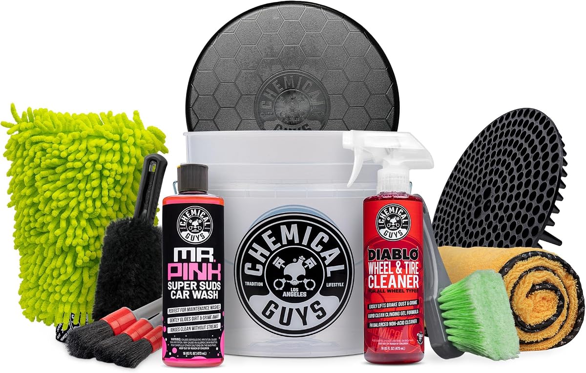 12-Piece Car Wash Kit, Soap, Wheel Cleaner, Mitt & Bucket