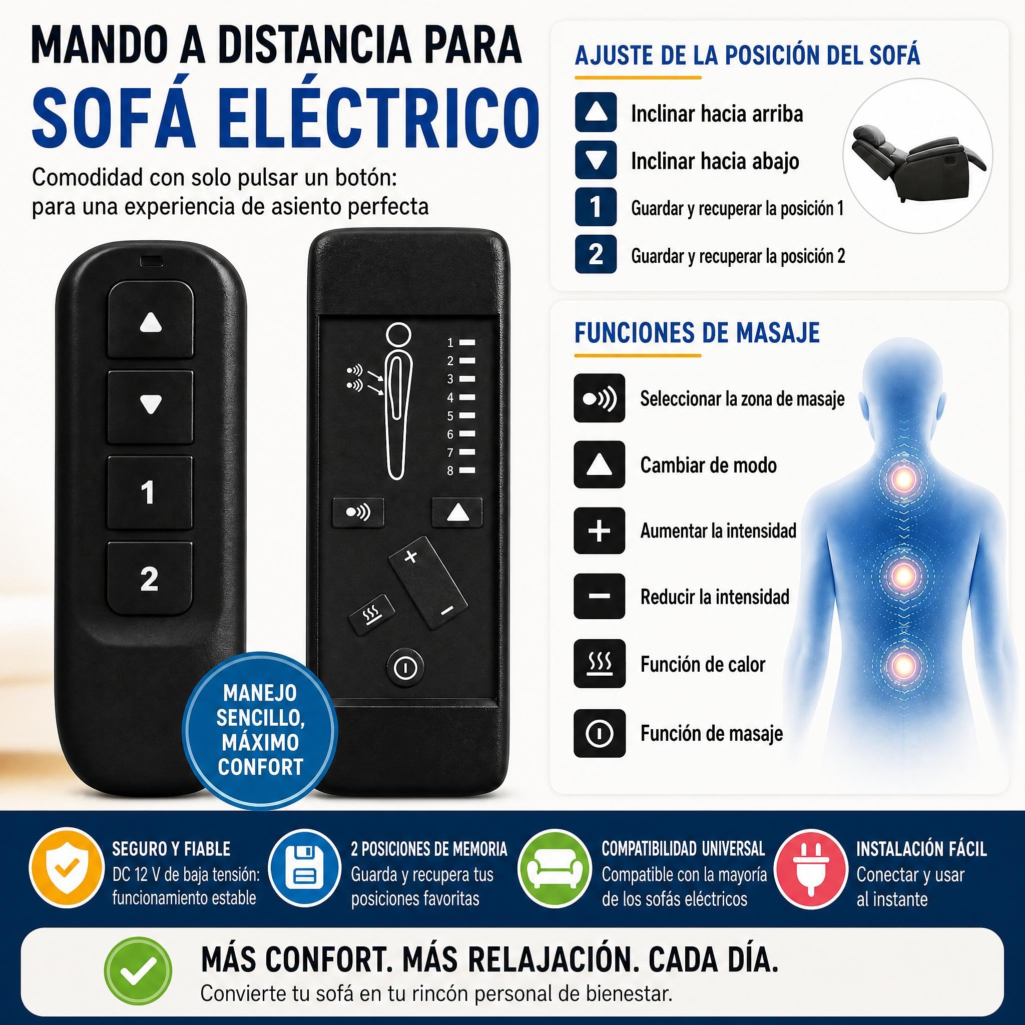 Litake Sillón Eléctrico Reclinable con Masaje y Calefacción, Sillón Relax con 4 Puntos de Masaje y Calor, Tapizado de Lino, Estructura de Hierro, para Sala de Estar, Puerto USB, Marrón