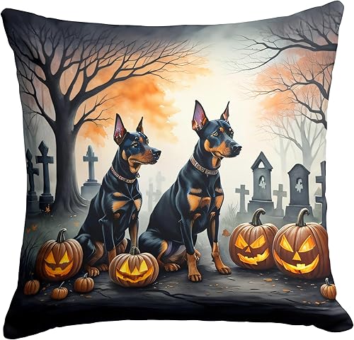 Miniatura 8 de Caroline's Treasures DAC2055PW1414 Siberian Husky Spooky Halloween Fabric Decorative Pillow Machine Washable, Indoor Outdoor Decorative Pillow for
