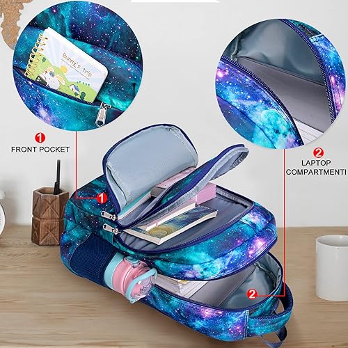 Miniatura 5 de LEDAOU Mochila para niños y niñas, bolsas escolares para adolescentes, conjunto de mochila escolar con lonchera y estuche para lápices