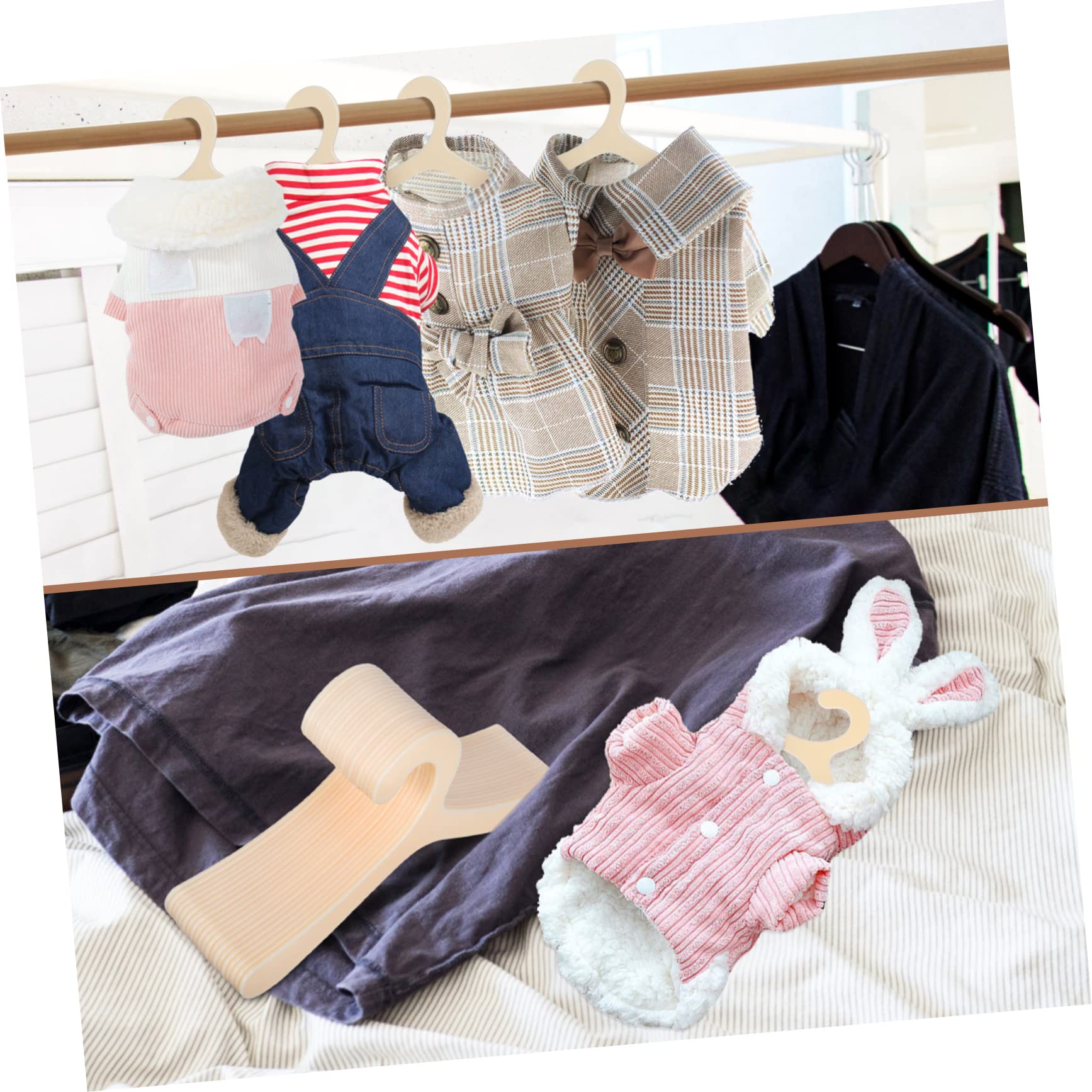 COLLBATH 40 Pcs Coat Hanger Dog Hangers Pet Hanger Grips Pet Clothes Hanger Rack Apparel Dog Clothes Organizer Clothes Hanger for Small Pet Drying Rack for Pet Clothing Rack Dogs Plastic