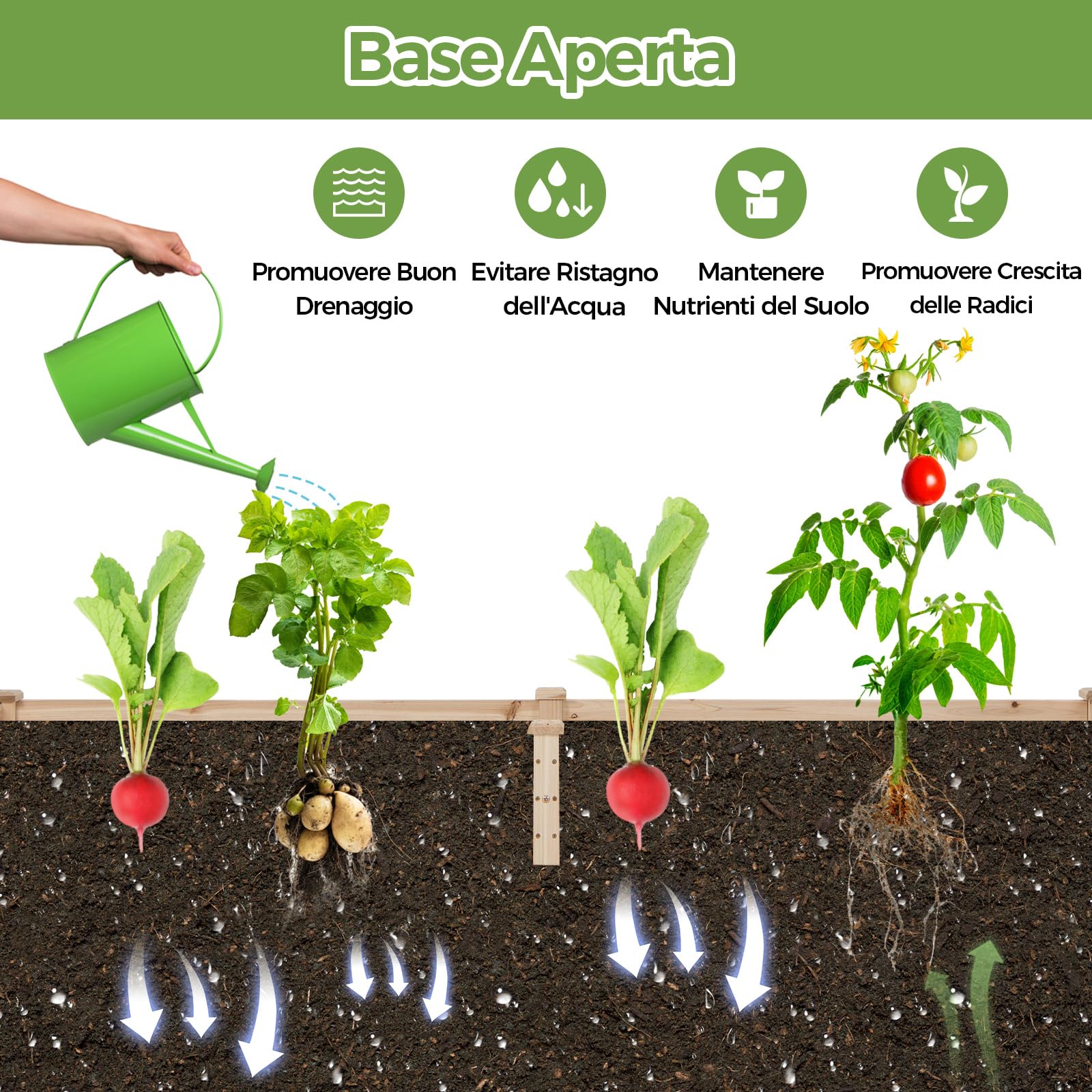 COSTWAY Fioriera da Esterno e Traliccio, Letto Rialzato in Legno per Fiori, Erbe, Verdure, Frutta e Viti Rampicanti, Aiuola Elevata da Giardino con Spalliera, 235CM x 63CM x 102CM (Naturale)