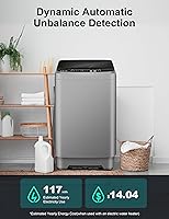 Vista 2 de Lavadora portátil, capacidad de 2.4 pies cúbicos, lavadora completamente automática con 10 ciclos de lavado, bajo ruido (55 db), IPX4, combo
