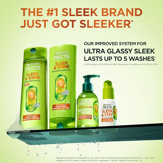 Garnier Fructis Smooth & Conditioner, Curly, Dry, Unmanageable Hair, 21 Florida Shine. Oz
