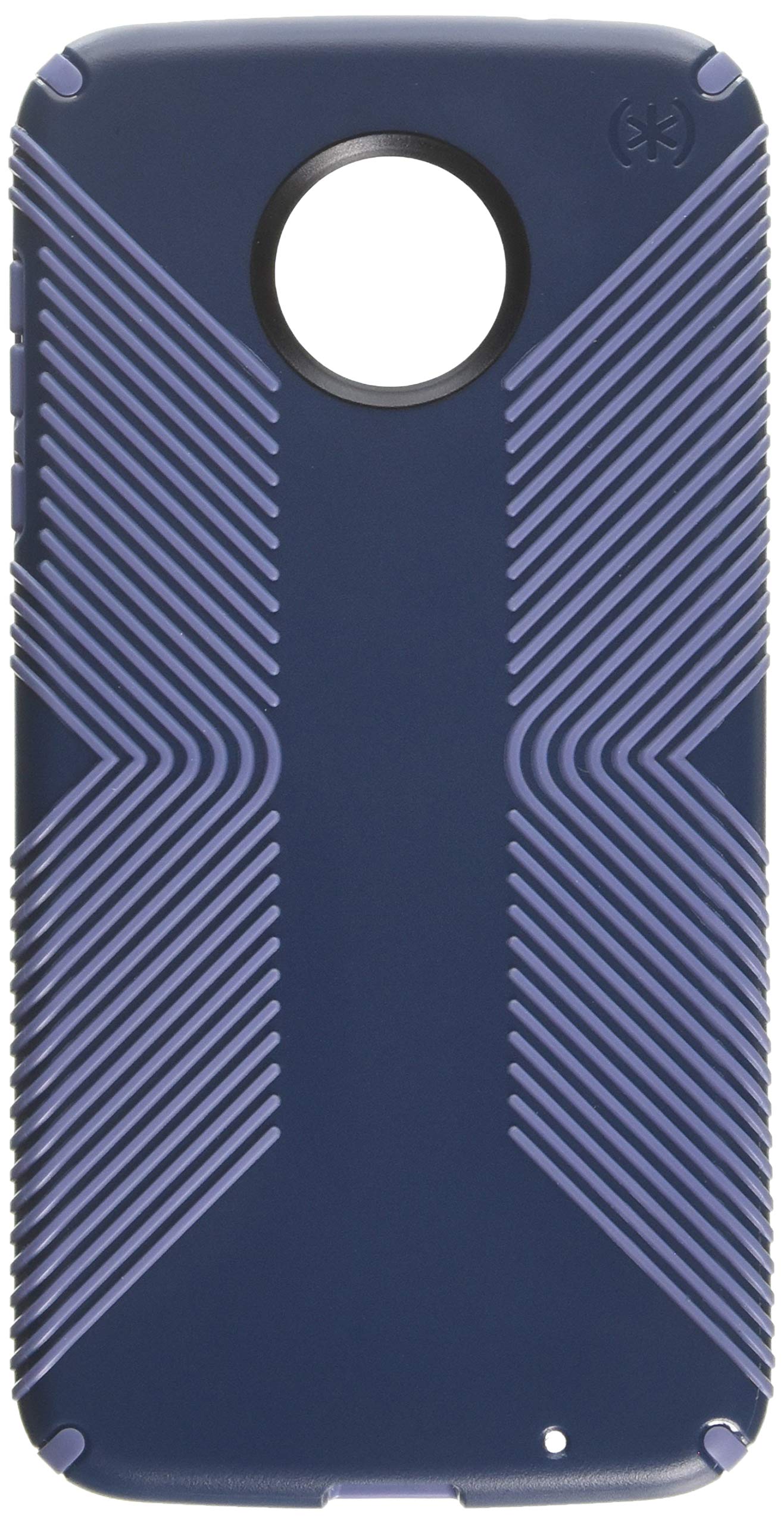 speck products presidio grip cell phone case for moto z2 force edition - marine blue/twilight blue