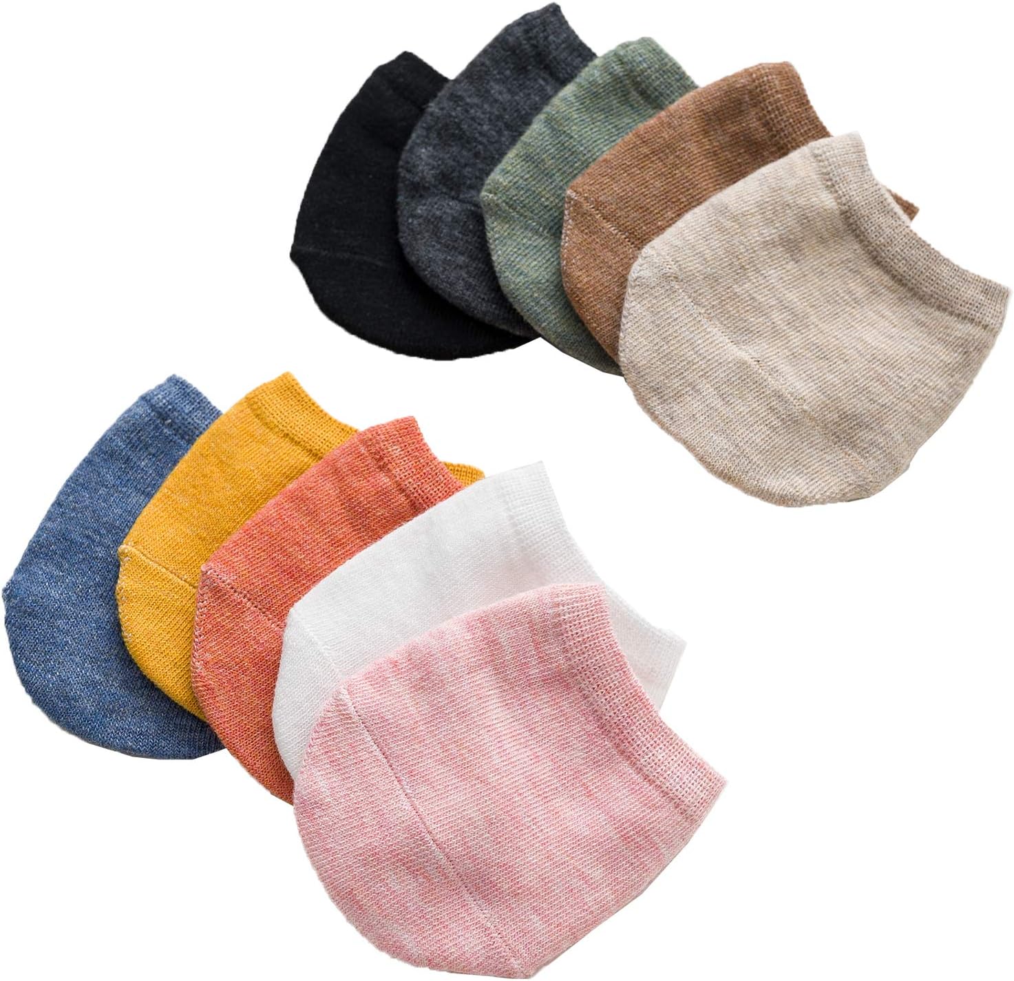 Toe Topper Socks, Liner Socks Breathable, Colorful Half Socks for Women, 10 Pairs