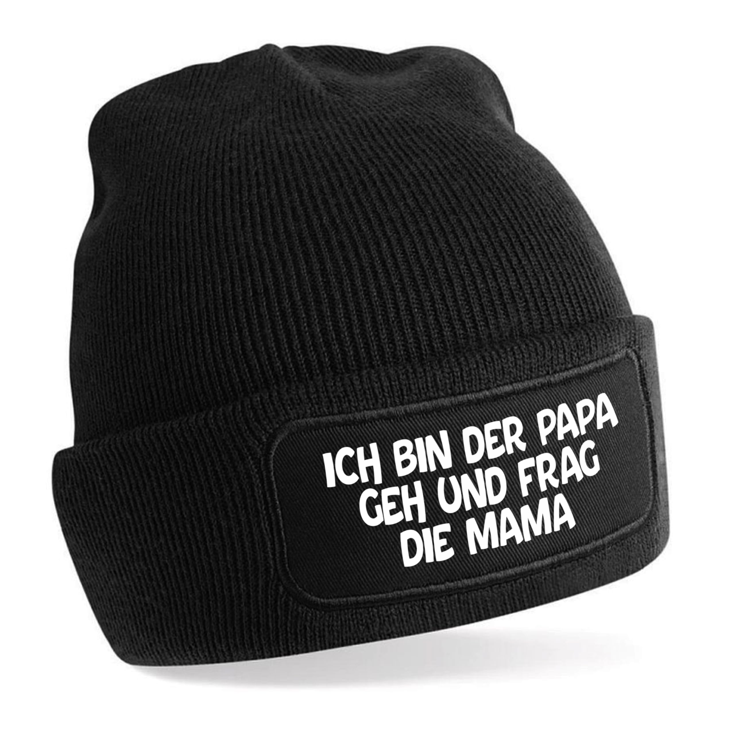 5er Set Beanie Strickmützen mit Spruch | Die Mama - der Papa - das jüngste - das mittlere - das älteste Kind | Farbwahl | Unisex SoftTouch angenehm weiche und warme Wintermütze OneSize Einheitsgröße