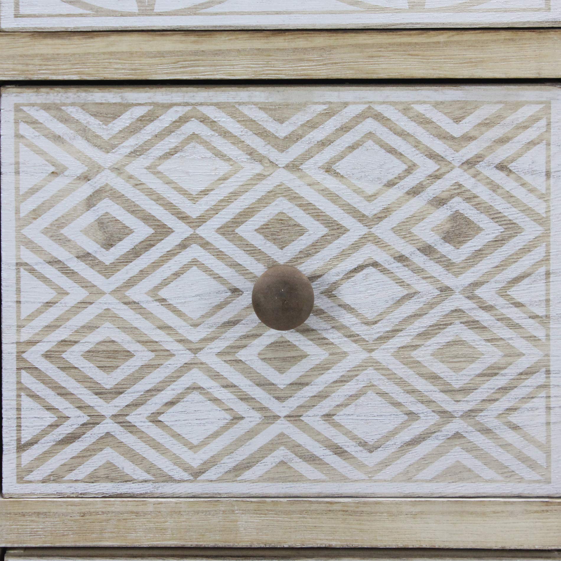 Rebecca Mobili Kleine Kommode, Aufbewahrung 4 Schubladen, Weiß Beige Holz, Vintage-Stil, Einrichtungsgegenstände - Maße: 80,5 x 29 x 25 cm (HxLxB) - Art. RE6536