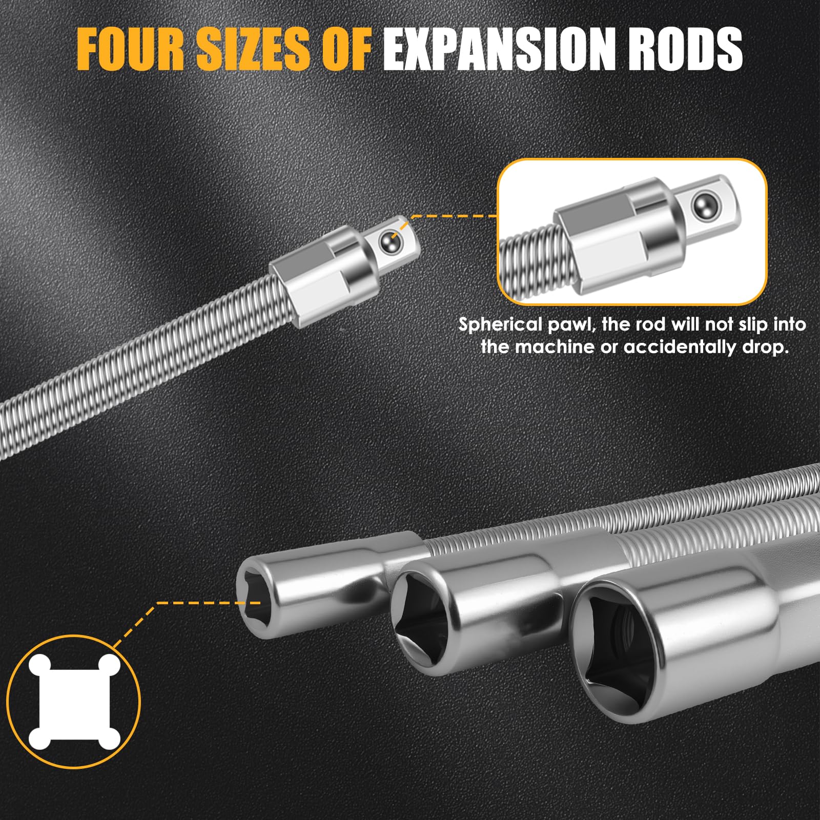 LYDODOKA 4 Pcs Flexible Socket Extension Bar Set, 1/2