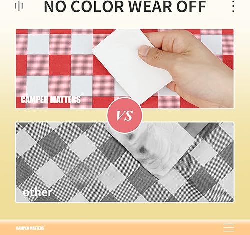 Miniatura 4 de Funda para mesa de picnic y banco, funda ajustable con borde elástico, a prueba de agua y aceite, para exteriores, jardín, campamento, 72 x 28