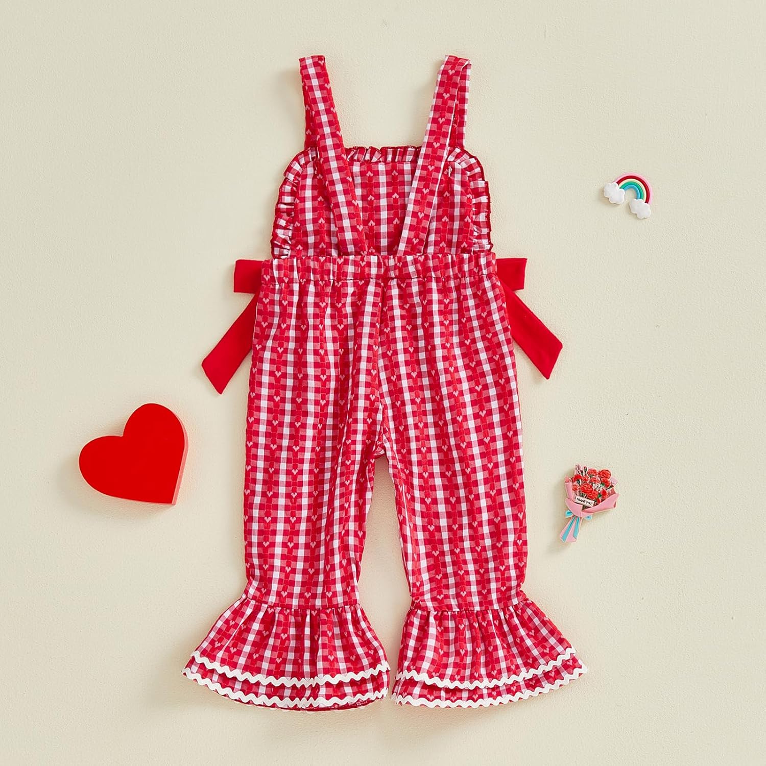 Adobabirl Toddler Baby Girl Easter Outfit Overalls Easter Eggs Bunny Embroidery Romper Flare Pants Bell Bottom Jumpsuit - Image 8