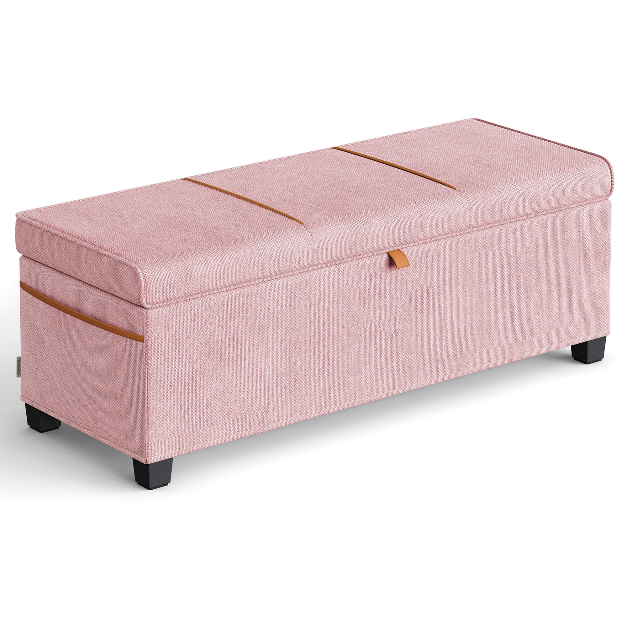 SONGMICS Storage Ottoman Bench, Storage Chest, 15.7 x 43.3 x 15.7 Inches, End of Bed Bench, 27 Gal. (103 L), for Bedroom, Entryway, Living Room, Jelly