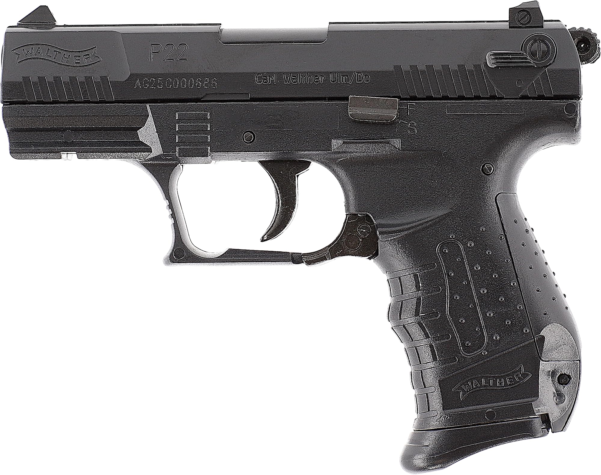 Walther Airsoft Pistole P22, Federdruck Waffe mit 0,5 Joule, inkl. 100 x 6 mm BB Soft-Air Kugeln und zweitem Magazin
