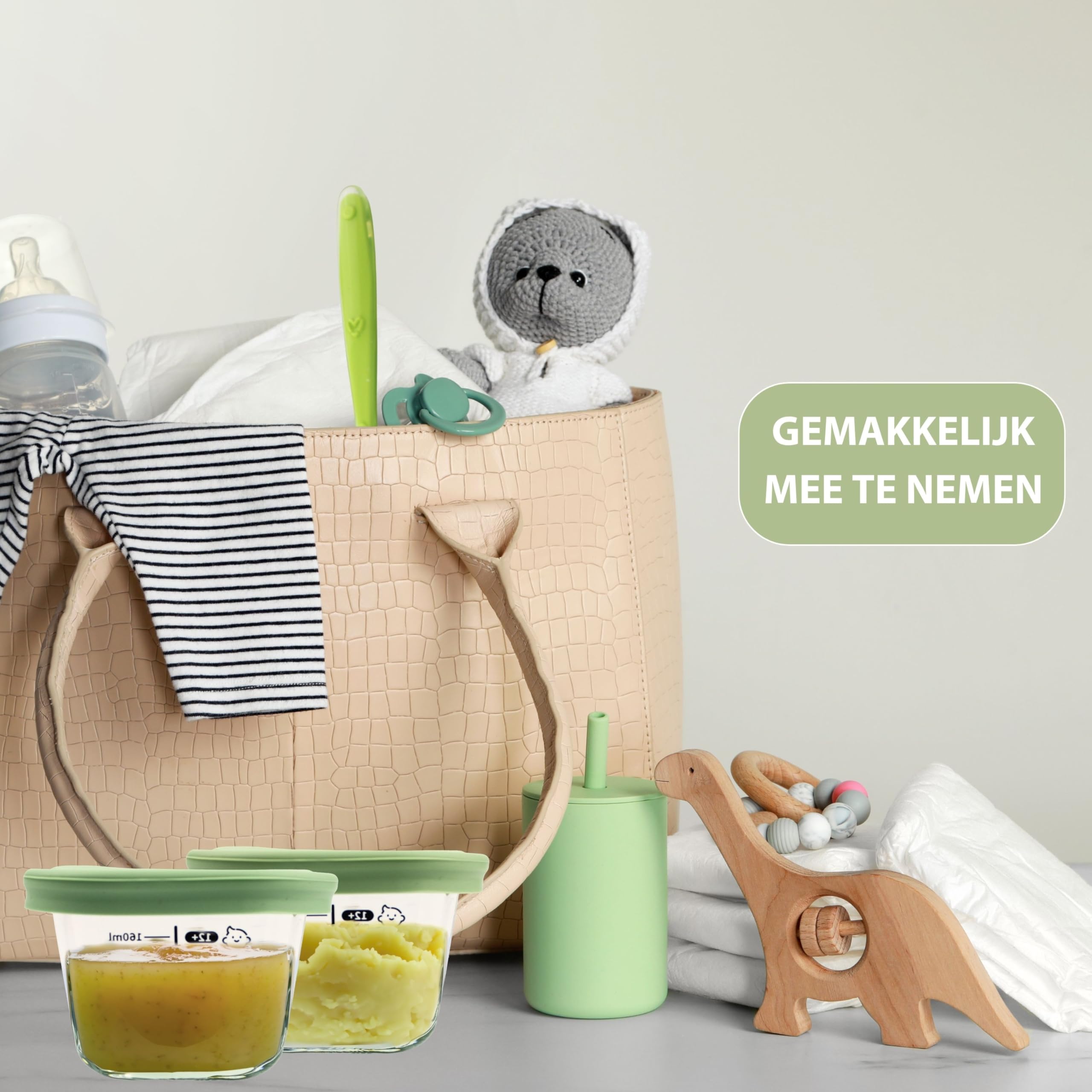 HELLO HIPPO® Zestaw 6 szklanek dla niemowląt, 180 ml – idealny do kompotów, przecierów i frutas, Herméticos y Prácticos con Graduación, Cuchara Incluida – Perfectos para Comidas de Baby