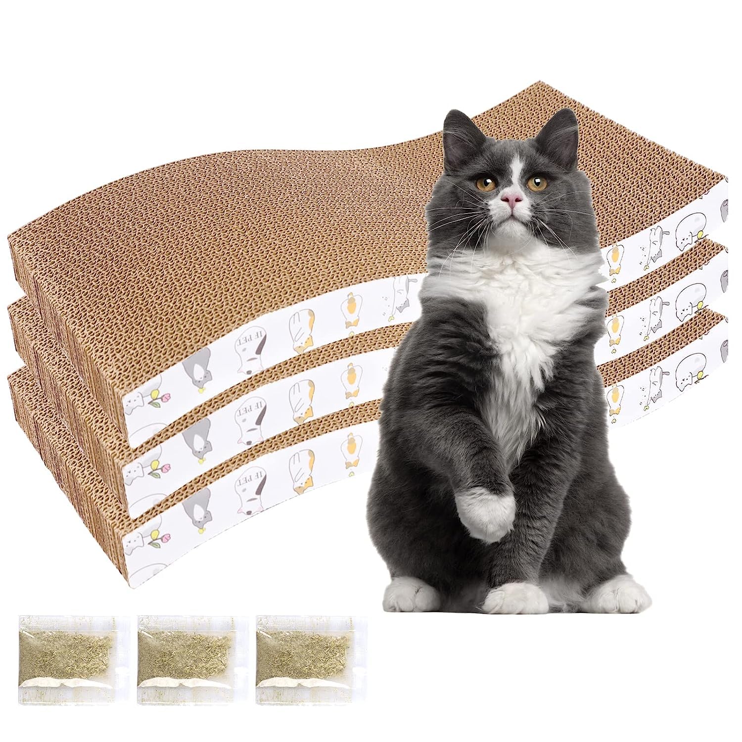 Dog Trust 3 Pack Cat Scratcher Pad Recycle Corrugated Cat Scratching Pad Type S Cat Scratch Pad Lounger Sofa for Furniture Protector (B0CCDHXQ3J) Amazon Price History, Amazon Price Tracker
