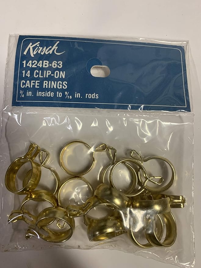 Kirsch 1424B63, 14 Clipon Cafe Rings, 3/4” inside