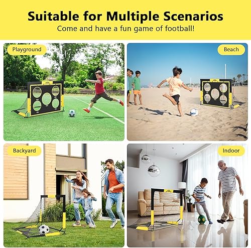 Miniatura 7 de MoKo Soccer Goals for Backyard, 5×4 FT Large Size Pop Up Goal Net with Target Panel, Portable Soccer Training Equipment for Kids Practice, Outdoor