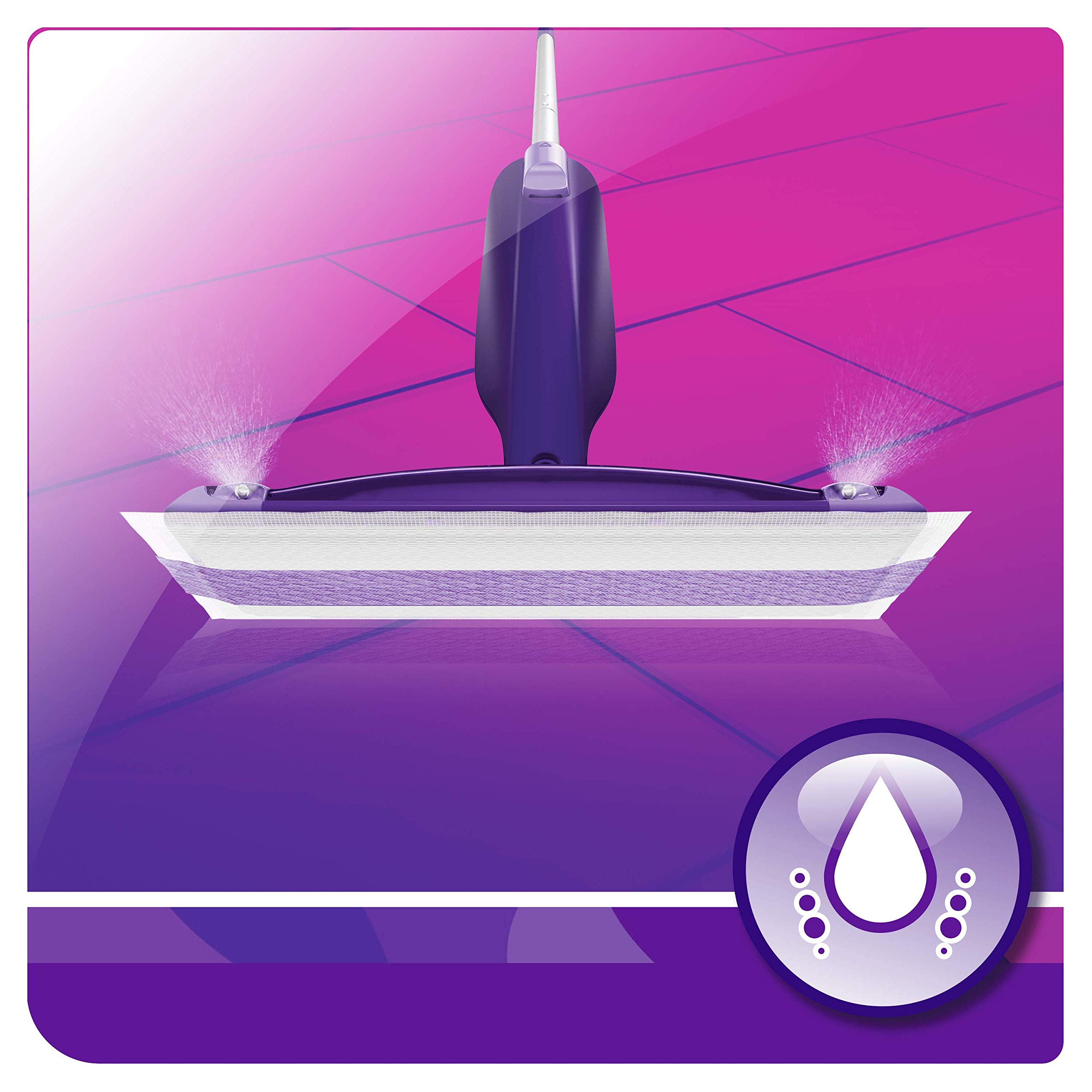 Swiffer WetJet Lavapavimenti, 1 Scopa Elettrica senza Fili, 1 Soluzione Detergente Liquida, 5 Panni, 4 Batterie Alcaline, Rimuove Sporco e Batteri, per Tutti I Tipi di Pavimenti, Starter Kit