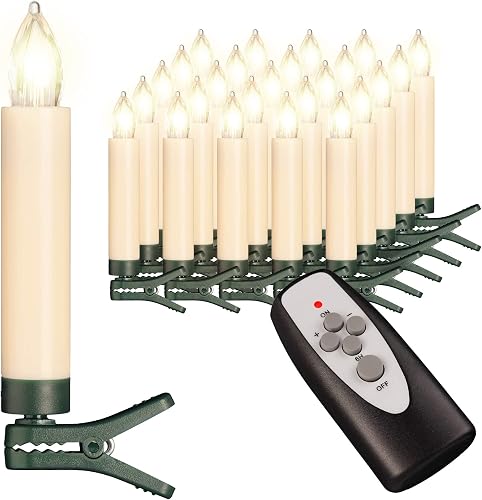 25 kabellose LED Kerzen mit Timer, Dimmer & Flackern